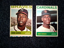 1964 Topps Whitey #300 460 Hank Aaron Bob Gibson HOF Baseball Lot 2 Nice