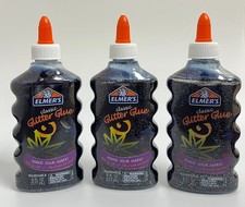 3 PACK - Elmer's - Classic Black Glitter Glue - 6 Oz Bottles - School, Teachers