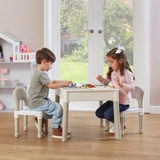 Liberty House Toys Kids 5-in-1 Activity Table and 2 Chairs, Grey, H450 x W510 x