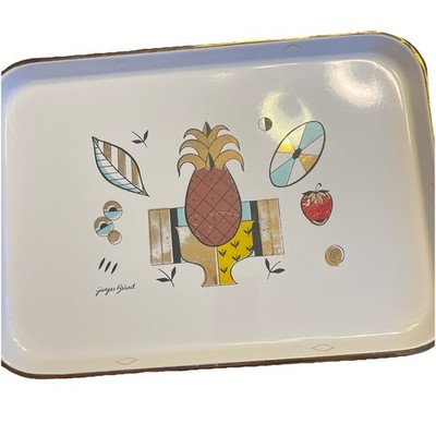 George Briard Enamel Pan White Pineapple Kitchen Decor Vintage Mid Century MCM