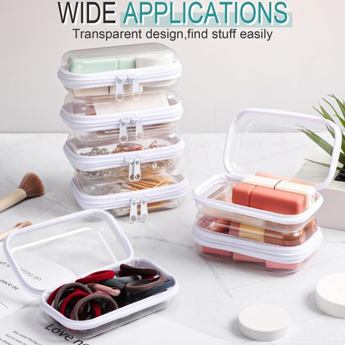6 Pcs Clear Hard Zipper Case Pencil Pouches Hard Plastic Zipper Pouches Makeu... - Picture 6 of 6
