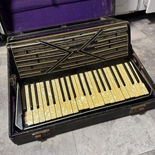 VTG 1920's/1940's Lyric 1030 Accordion Black w/ 120 Bass Buttons Reed 