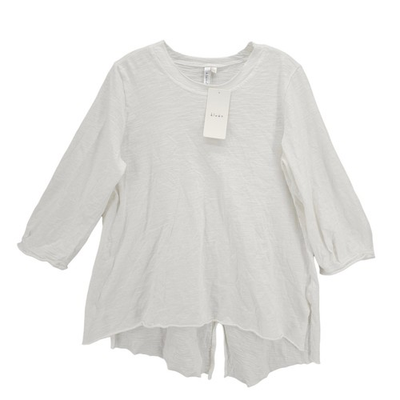 #ad #ad NWT KLEEN White 100% Cotton Tee Swing Top Lagenlook Laundered Slits SMALL $55.15