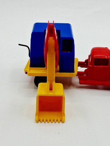 Vintage Ideal Hard Plastic Toy Excavator Bucket Truck 8" Long- - Picture 7 of 12