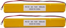 2 Pack 9.6V 900mAh Ni-Cd Exit Sign Emergency Light Battery - Compatible with BBA
