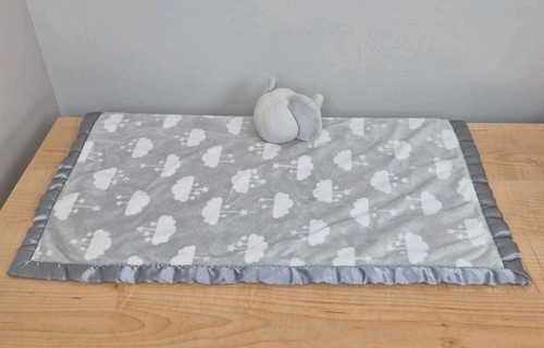 Parent's Choice Large Gray Elephant White Clouds Stars Baby Lovey Blanket 24" - Picture 7 of 13