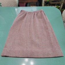 1980s J.G. Hook Wool Pencil Skirt - Red  Gray Knee-Length, Fully Lined, Small