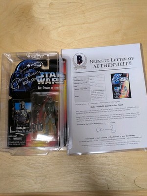 Boba Fett POTF Signed Kenner Figure Jeremy Bulloch John Morton Beckett COA LOA