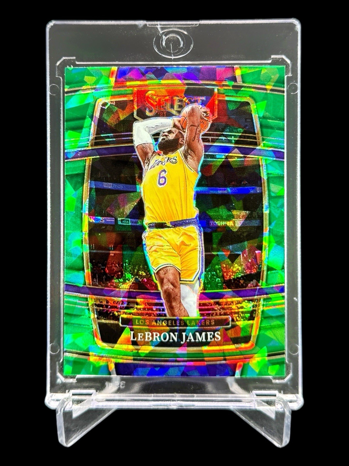 2021/22 Panini Select LEBRON JAMES GREEN ICE REFRACTOR PRIZM #100 DUNKING RARE