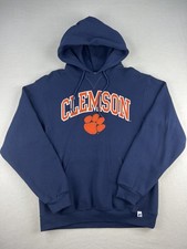 Y2K Russell Athletic Clemson Tigers Blue Fleece Goodie Sweatshirt Mens Size M