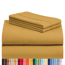 Luxclub 4 Pc King Sheet Set Deep Pockets Wrinkle Cooling Bed Sheets Hotel