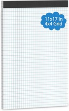 Large Graph Paper Pad 11 x 17 Grid Paper 4x4 Graph Ruled Blueprint Quadrille Pad