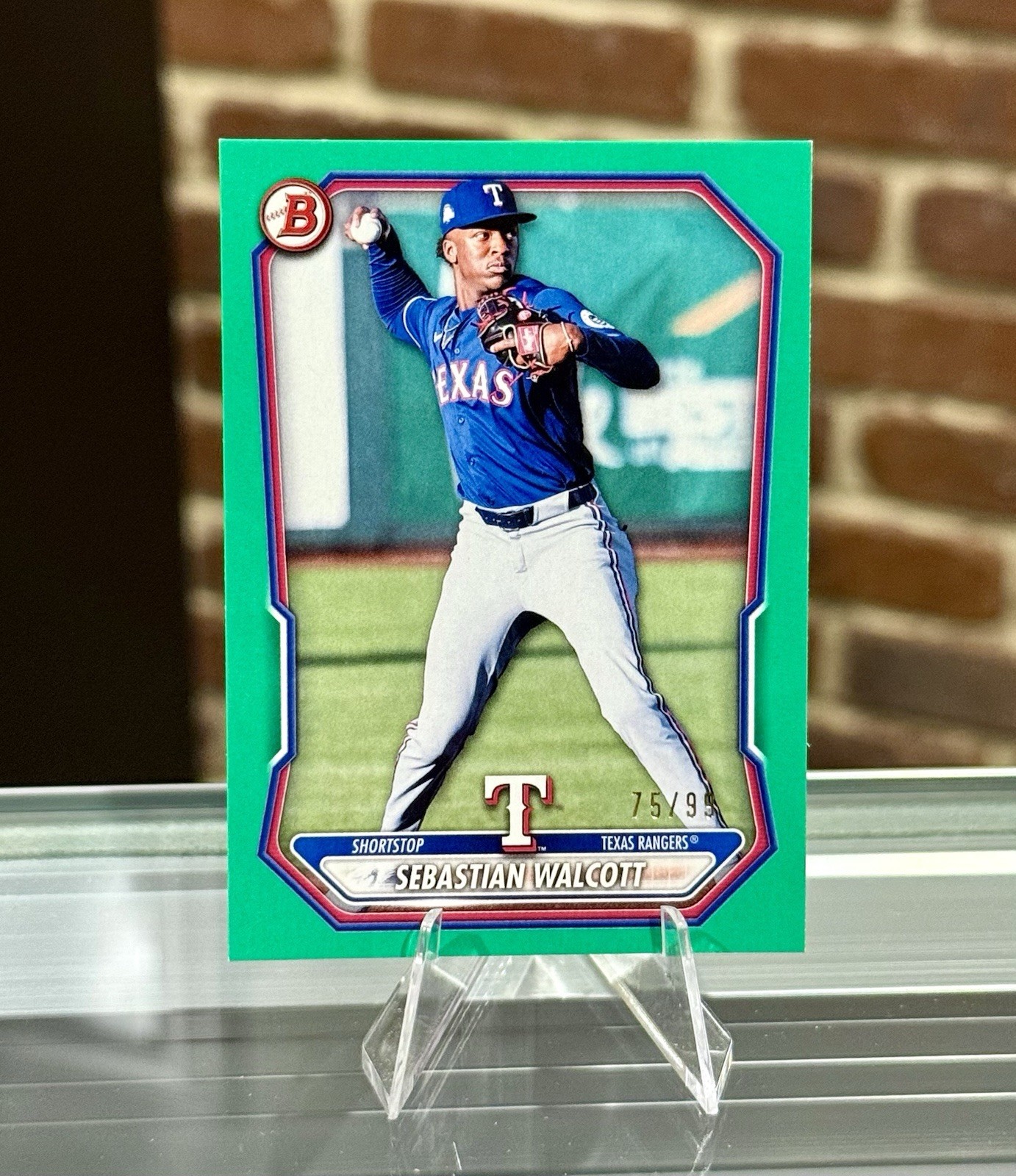 2026 Bowman SEBASTIAN WALCOTT #/99 GREEN Parallel Texas Rangers BP-51