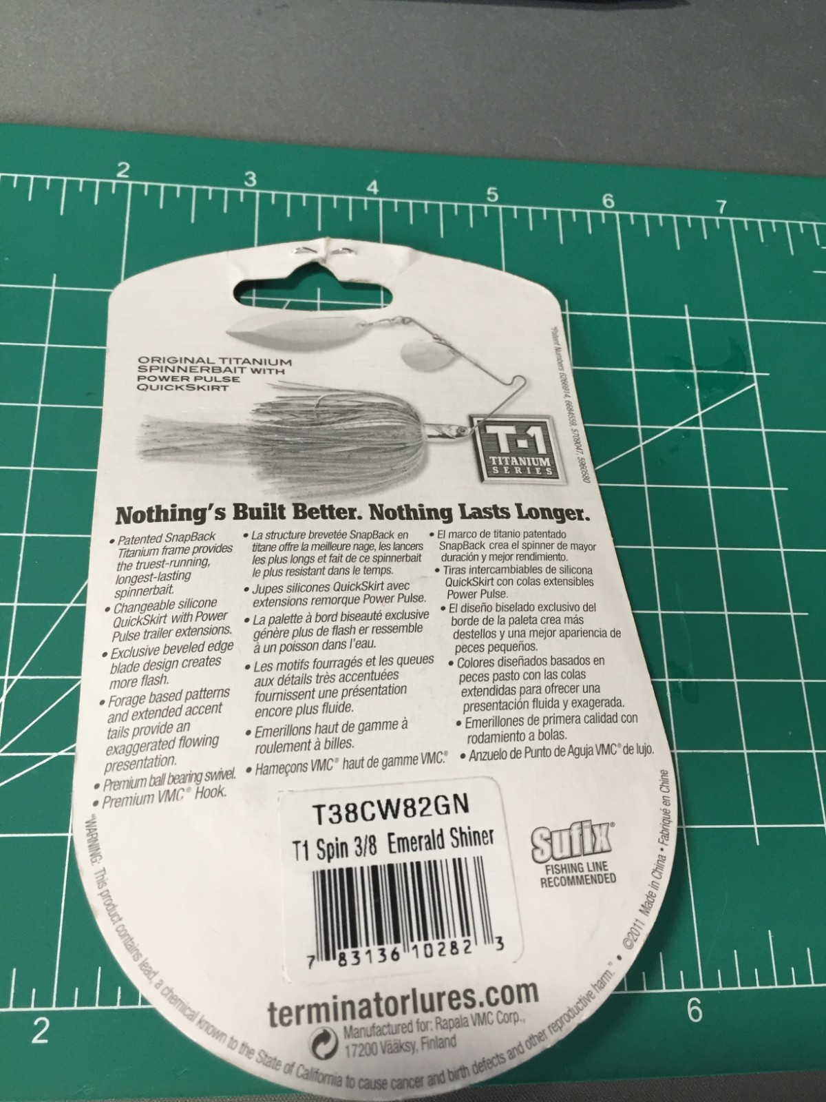 DISCONTINUED TERMINATOR T-1 3/8 OZ SPINNERBAIT EMERALD SHINER NIP - Image 2