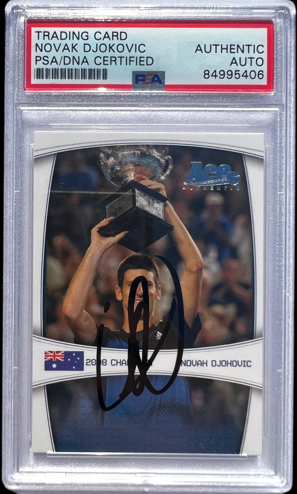 2008 ACE Novak Djokovic Signed #GS2 Australia Champion Card Auto Psa Dna