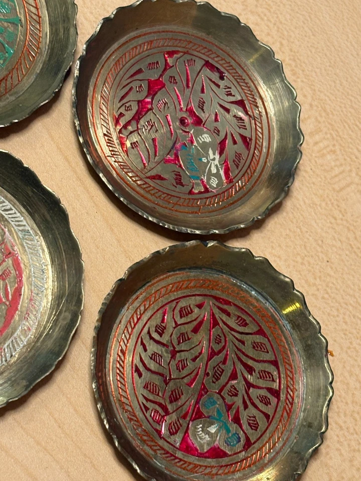 Juego de cuatro placas Cooper turcas vintage Foto 3 de 4