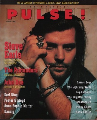 Pulse Magazine 08/1990 Steve Earle The Pretenders John Doe Earl King  Mint