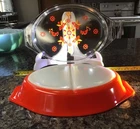 1970's Pyrex Friendship Pattern Divided Casserole Dish Clear Birds Lid 1 Qt NICE