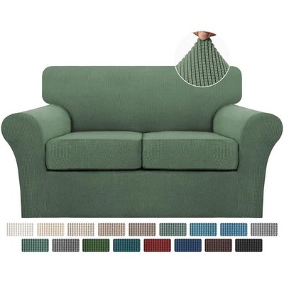 Turquoize 3 Piece Sofa Covers For 2 Cushion Couch Sofa Slipcover Soft Couch