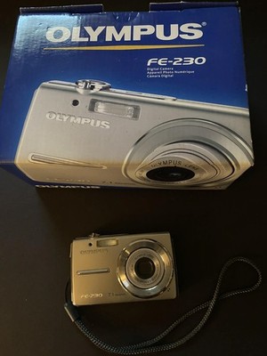 Olympus Digital Camera FE-230 Tested w/Box, Instructions, Charger, Battery Cords