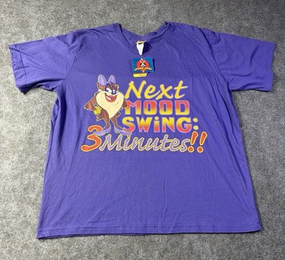 Vintage Looney Tunes Taz Next Mood Swing T Shirt Size 2Xl Women s VTG