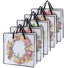 5 Pack Wreath Storage Bag 26x9 Inch Christmas Wreath Storage Container with Z...