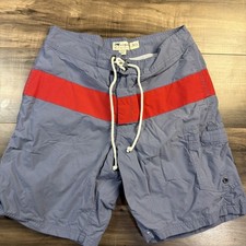 J.Crew Swim Trunks Board Shorts Mens 30 Blue And Red Beach