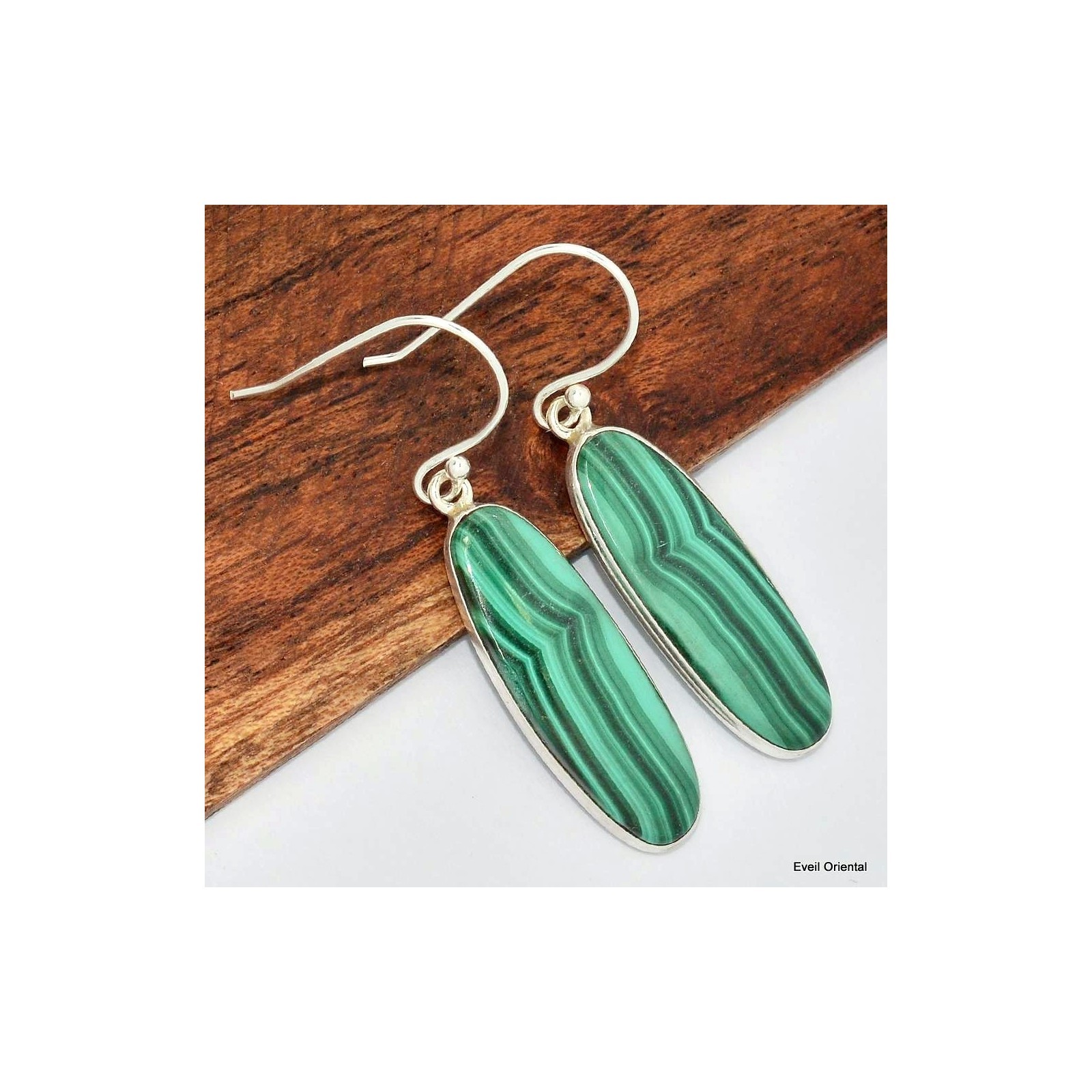 Boucles d'oreilles Malachite originale KC116.1, cadeau d'anniversaire femme