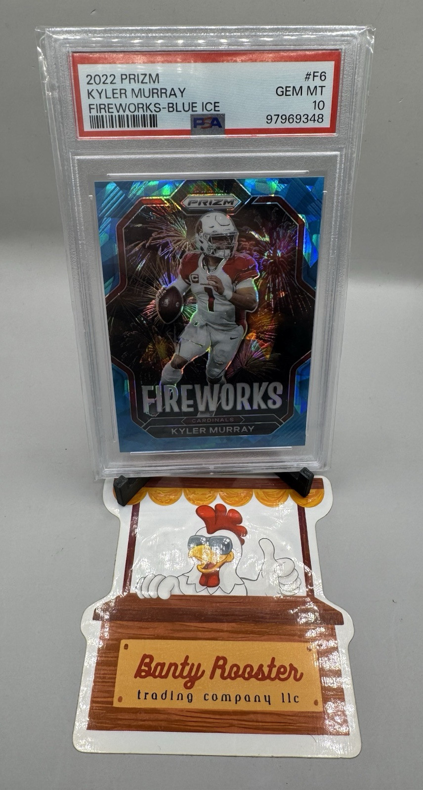 2022 Panini Prizm KYLER MURRAY Fireworks Blue Ice /99 #F-6 CARDINALS PSA MT 10