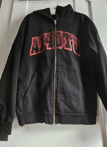 Travis Scott Reverse Utopia Full zip up hoodie black Sz M - Picture 2 of 8