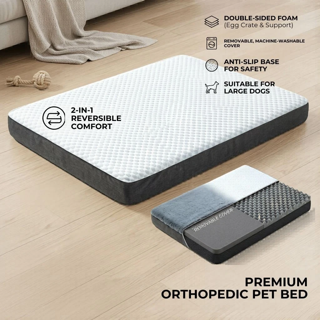 Large Dog Bed Foam Cushion Washable Cover Pet Mat Anti Slip Double Sided