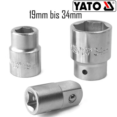 YATO Clé à douille Embout 3/4" Hex 19 mm - 34 mm Adaptateur - Photo 1/4