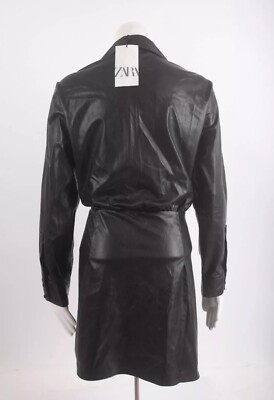leather shirt dress zara Zara Faux Leather Shirt Dress