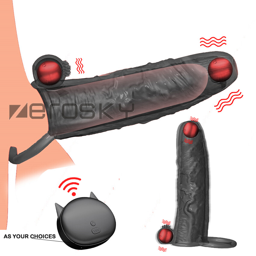 Condoms-Reusable-Realistic-Penis-Extender-Sleeve-Enlarge-Bigger-Girth-Male  Delay | eBay