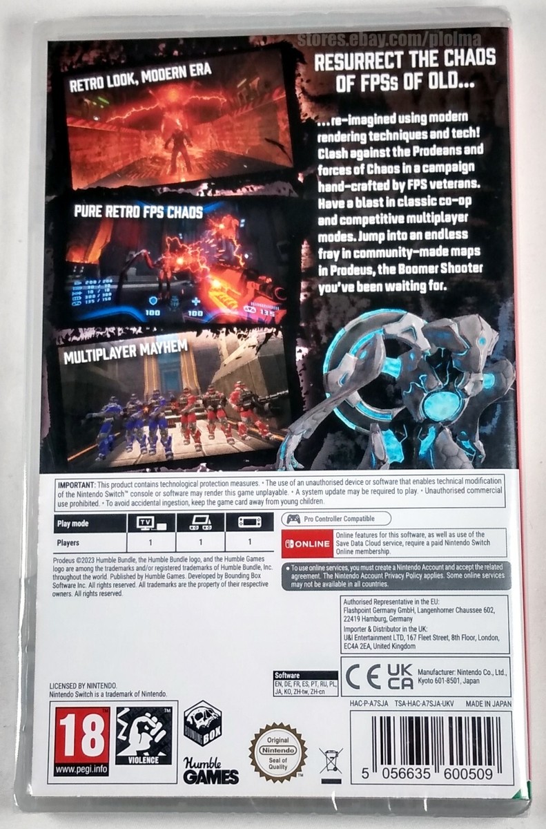 PRODEUS Brand New NINTENDO SWITCH Game EU Release, ships from USA