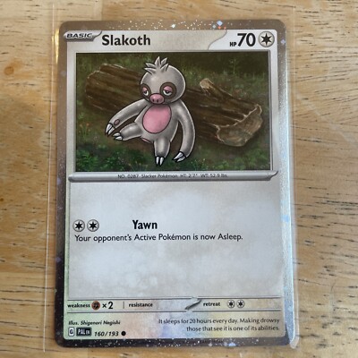 Slakoth 160/193 Cosmos Holo Exclusive Promo Paldea Evolved Pokémon Card