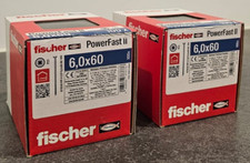 2 X Fischer PowerFast II Wood Screw 6.0 x 60mm Countersunk Head PZ3 Pack of 100