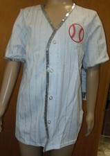 Ballgame DANCE White Baseball Shirt Child Intermediate Silver Sequin Trim