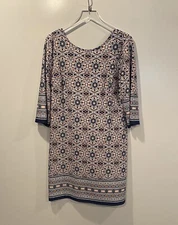 AB Studio Womens Geometric Shift Dress Size Large