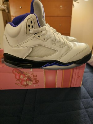 Jordan 5 HOT! Retro GS Dark Concord #440888-141 in White/Dark Concord Sz 4.5Y/6W