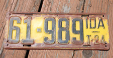 1924 Idaho License Plate - Rare! Truck