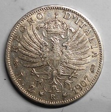2 Lire 1907 conservaz. BB    sig./periz.ta