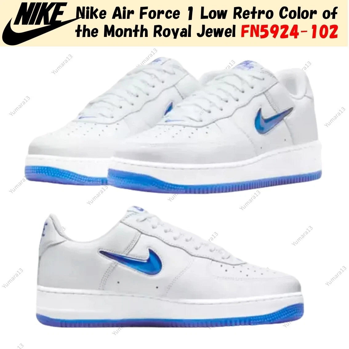 Nike Air Force 1 Low Color of the Month - White Royal Blue for