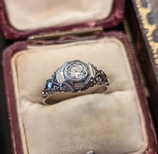 Vintage Style 0.6Ct Round Cut CZ-Stone Solitaire Engagement Ring in 925 Silver