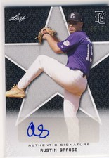 AUSTIN GRAUSE 2020 Leaf Perfect Game PG Black AUTO /50 USF