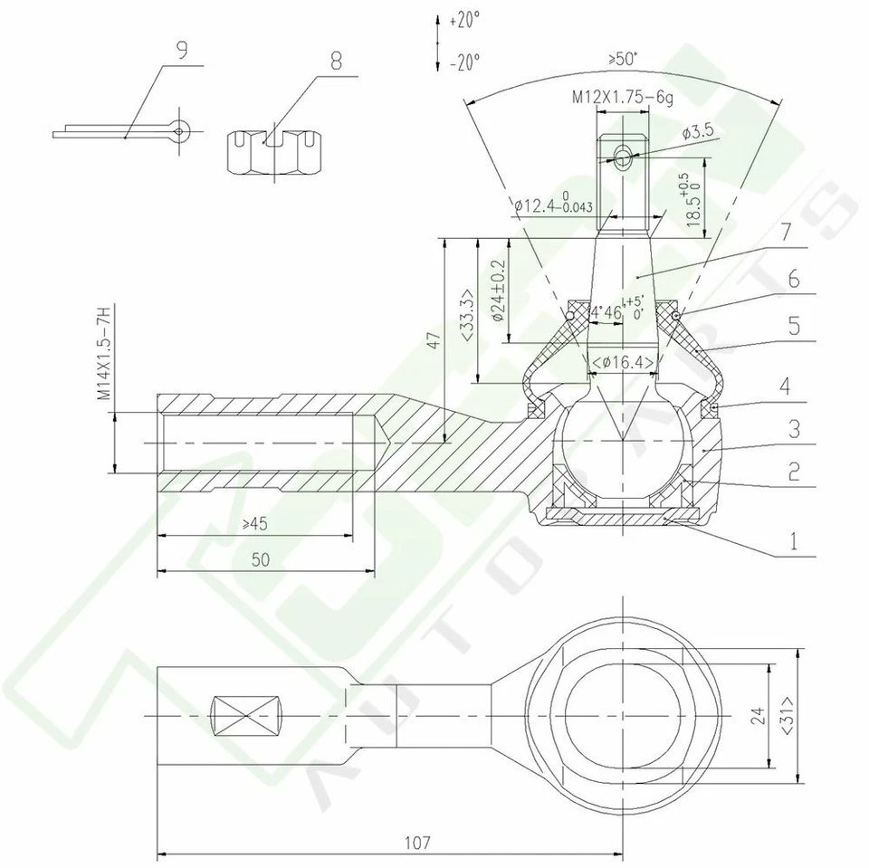 6pcs Ball Joints Tie Rod Ends Front Sway Bar Suspension For 2004 2005 Saturn Vue Foto 2 de 4