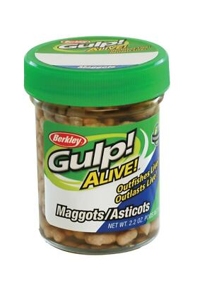 Berkley Gulp Alive Maggots White~2.2 oz jar~FREE Shipping