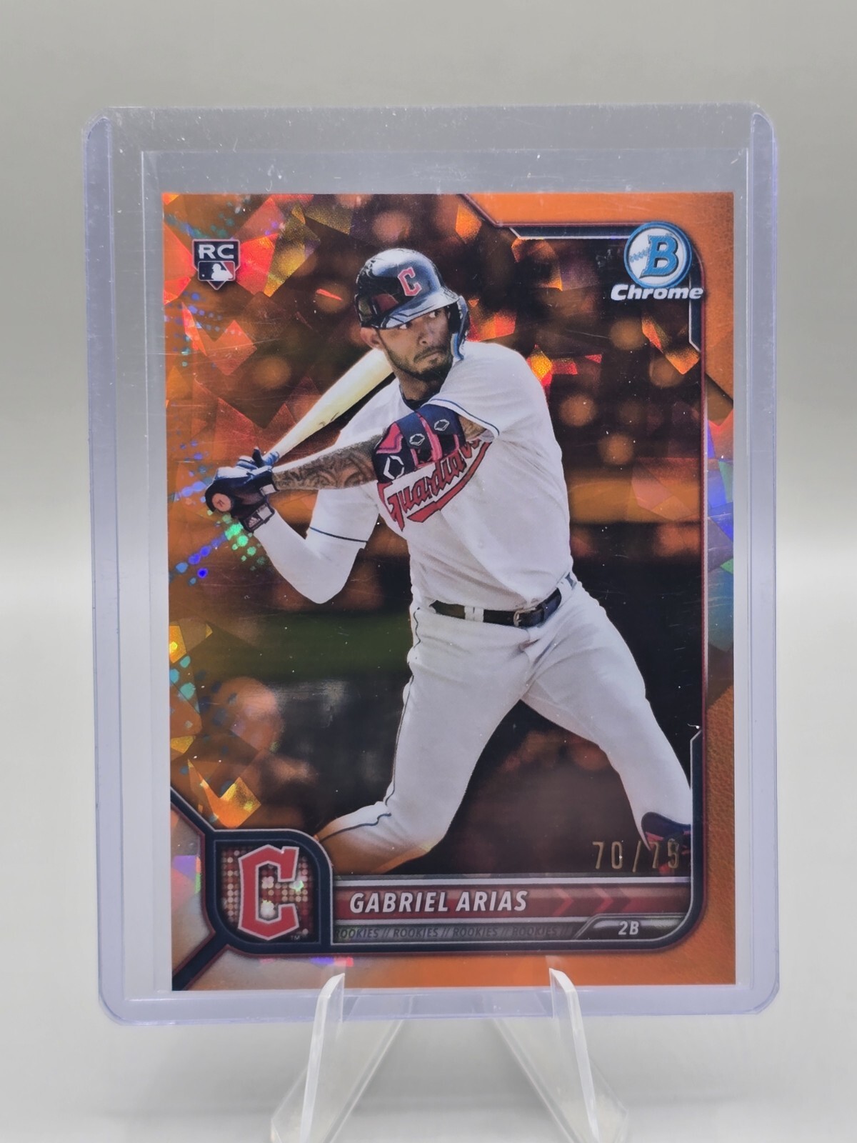 2022 Bowman Chrome Sapphire #7 GABRIEL ARIAS RC Rookie Orange #d 70/75 GUARDIANS