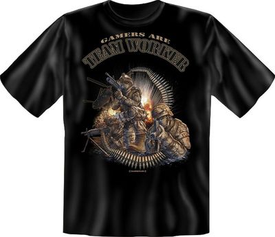 T-Shirt Gamers are teamworker Spieler Computer Team Gamer S M L XL XXL XXXL Neu