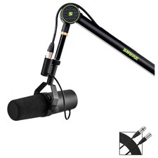 Shure Deluxe Articulating Desktop Mic Boom Stand, Sm7b Microphone, 15' Xlr Cable